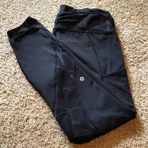 Lululemon Black Mesh Back 7/8 Tights